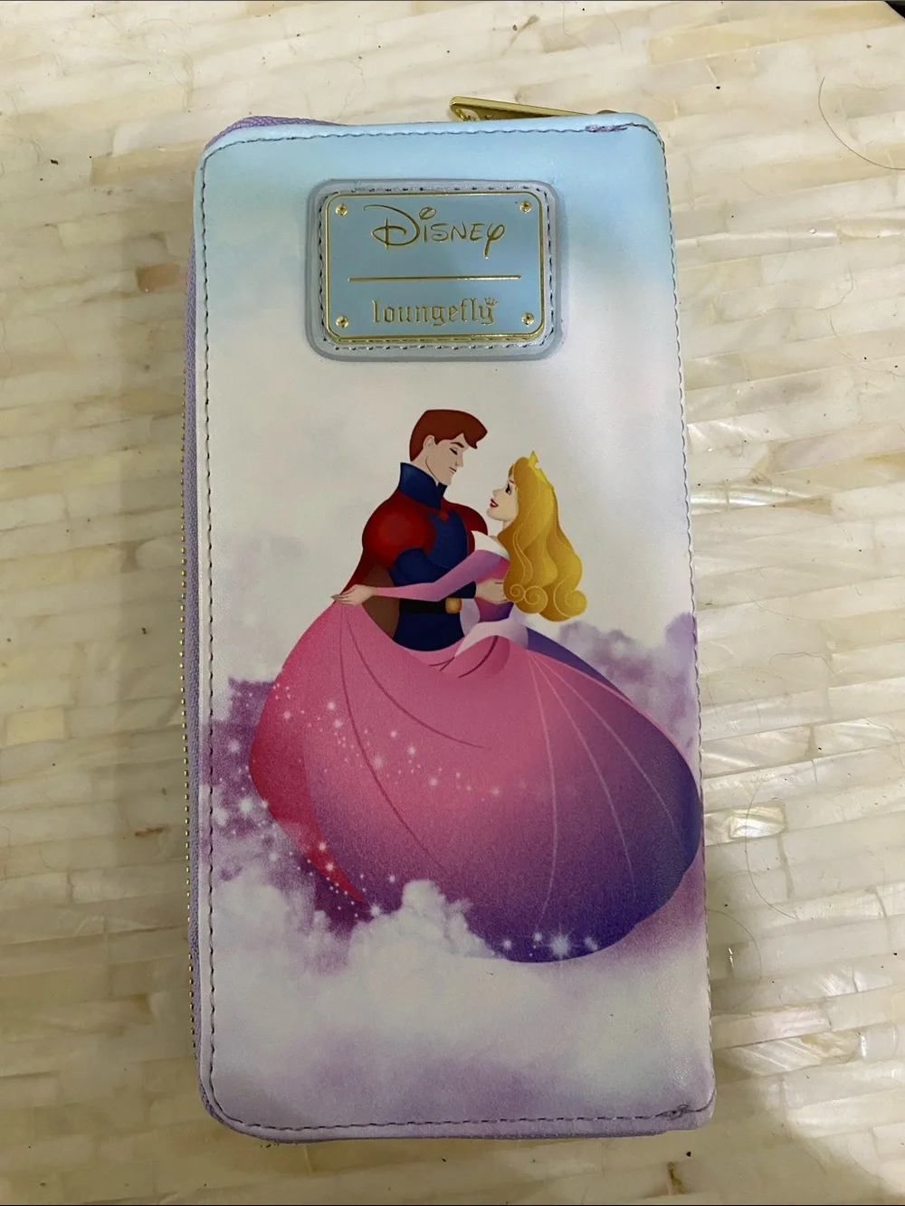 Loungefly Disney NWOT Pastel Sleeping Beauty Castle Zip Wallet - Pink & Purple